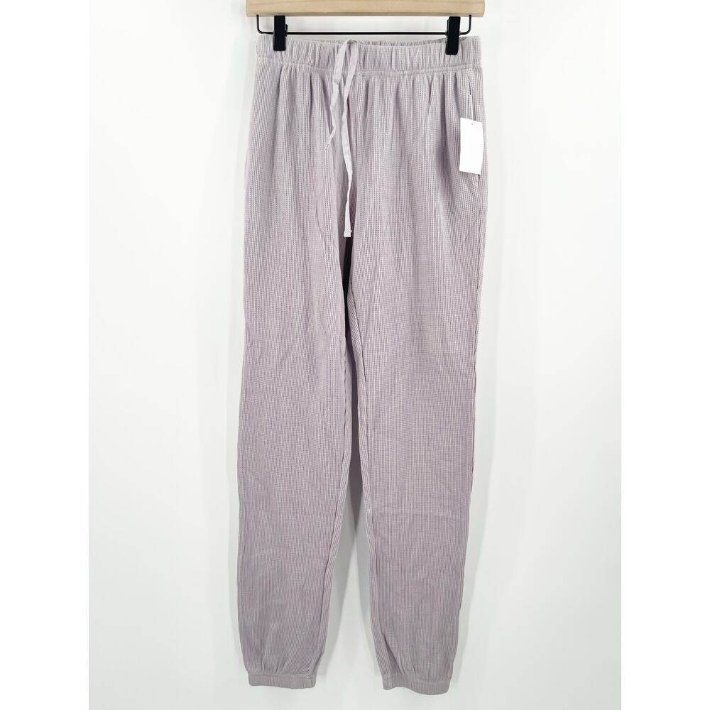 GOOD AMERICAN Thermal Boyfriend Sweatpants Size 0 (US Extra Small) NWT Lilac